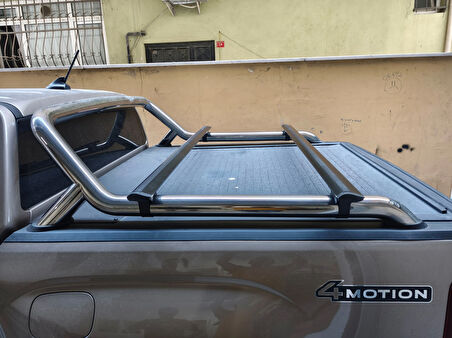 Volkswagen Amarok (2020-2025) Kasa Üstü Bed Rack Taşıyıcı Bar – Siyah | Rollbar Uyumlu |
