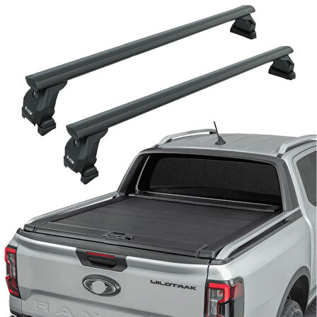 Ford Ranger Wildtrak (2023-2025) Kasa Üstü Bed Rack Taşıyıcı Bar – Siyah | Kilitli Sistem | Vida Montajlı