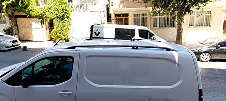 Citroen Berlingo Uzun Şase 2018-2025 Aluminum Araç Üstü Alüminyum Tavan Yan Rayları Plus Serisi - Gri