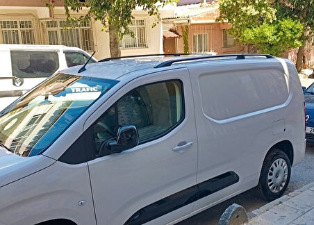 Citroen Berlingo Uzun Şase 2018-2025 Alüminyum Tavan Rayları, Plus Serisi - Siyah