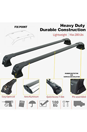 Dacia Dokker 2006-13 Gri Set Ara Atkısı Pro 3 Çadır Taşıma Sistemleri
