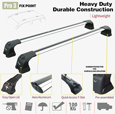 Opel Astra H 2004-2010 Portbagaj Taşıyıcı Ara Atkı Aparatı Paw Pro 3 Gri