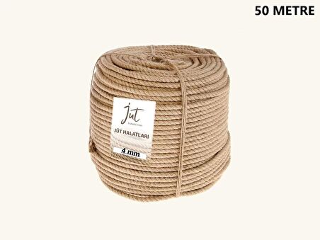 Jütburada Jüt Halat 4 mm 50 Metre Hasır Dekor Süsleme İp