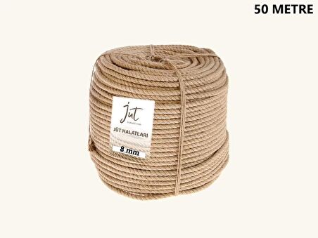 Jütburada Jüt Halat 8 mm 50 Metre Hasır Dekor Süsleme İp