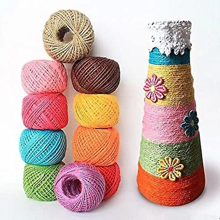 Jütburada Mavi Jüt İplik 5 Adet 500 Gram Hasır İp Kırnap İp Doğal İp Çuval İp