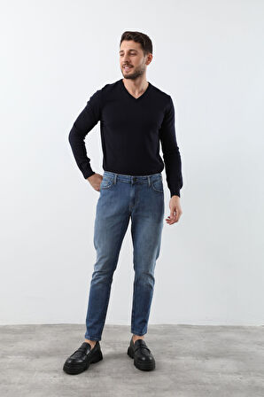 Erkek Açık Mavi Straight Fit Jean Pantolon