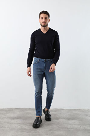 Erkek Açık Mavi Straight Fit Jean Pantolon