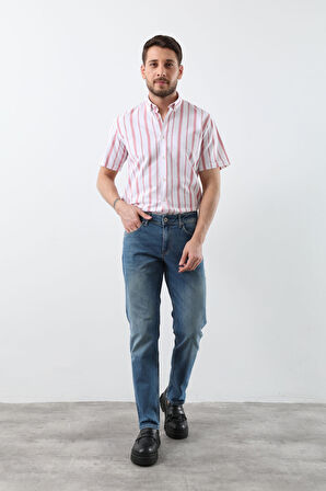 Erkek Açık Mavi Düz Kesim Jean Pantolon