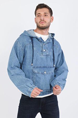 Erkek Jean Sweatshirt Mavi