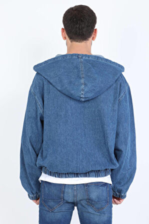 Erkek Jean Sweatshirt Koyu Mavi