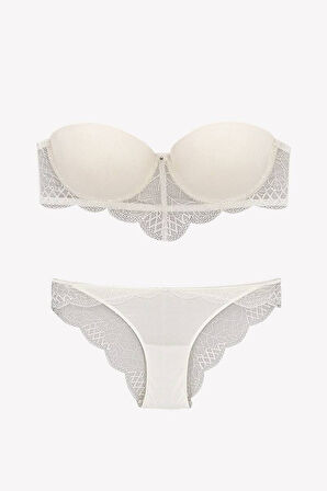 Pierre Cardin Kadın Dolgulu Straplez Sütyen Takımı