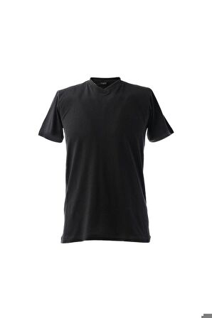 Pierre Cardin Erkek Bisiklet V Yaka T-Shirt Siyah (2 Li)