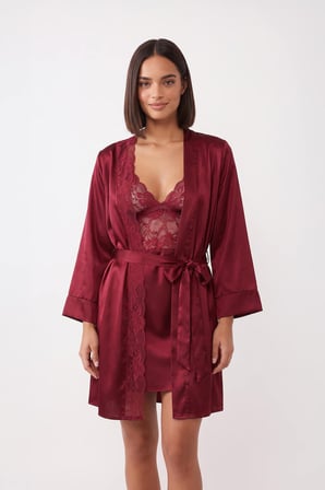 Pierre Cardin 4lü Gecelik Çeyiz Takım Bordo