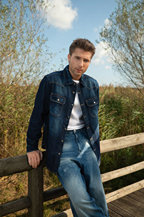 Erkek Oversize Jean Ceket