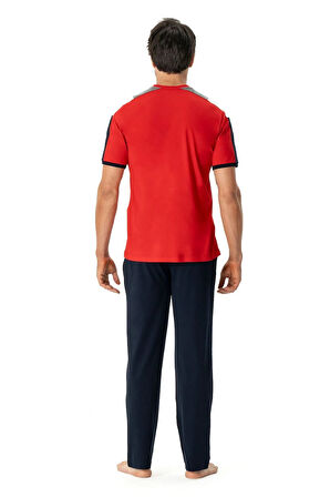 U.S. Polo Assn. Erkek Düğmeli Yuvarlak Yaka Kısa Kollu Pijama Takımı