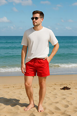 Erkek Cepli Fileli Deniz Şortu