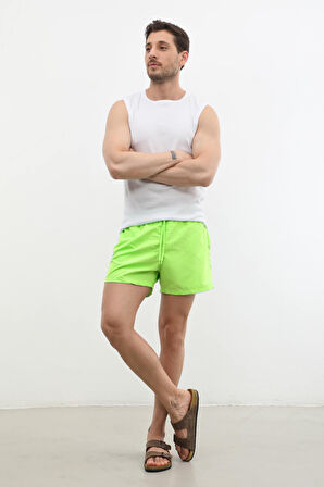 Erkek Cepli Fileli İnce Deniz Şortu