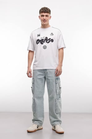 Erkek Kargo Cepli Jean Pantolon