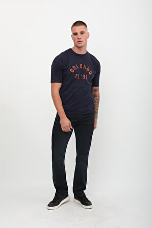 Erkek Likralı Regular Fit Lacivert Jean Pantolon