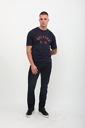 Erkek Likralı Regular Fit Lacivert Jean Pantolon