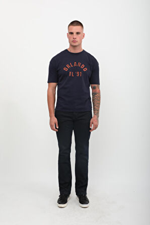 Erkek Likralı Regular Fit Lacivert Jean Pantolon