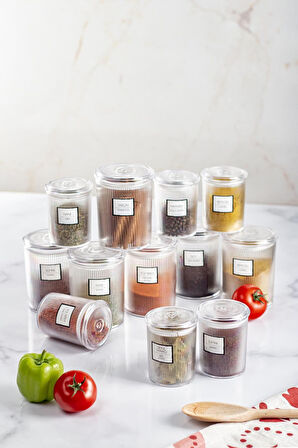 12li Barok Yuvarlak 2 Boy Kavanoz Seti & Saklama Kabı & Erzak Kabı 6*500 ML,6*250 ML)