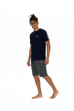 U.S. Polo Assn. Erkek Yuvarlak Yaka Pijama Şort Takım