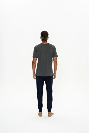 U.S. Polo Assn. Erkek Yazı Detaylı Yuvarlak Yaka Pijama Takım