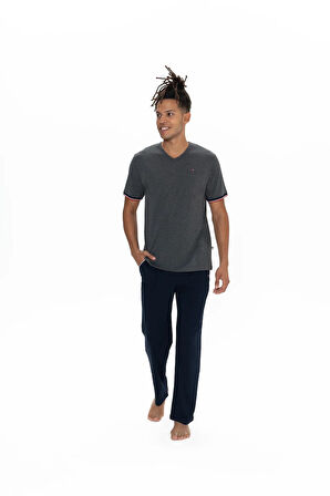 U.S. Polo Assn. Erkek Battal Boy V Yaka Pijama Takım