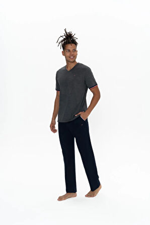 U.S. Polo Assn. Erkek Battal Boy V Yaka Pijama Takım