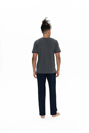 U.S. Polo Assn. Erkek Battal Boy V Yaka Pijama Takım