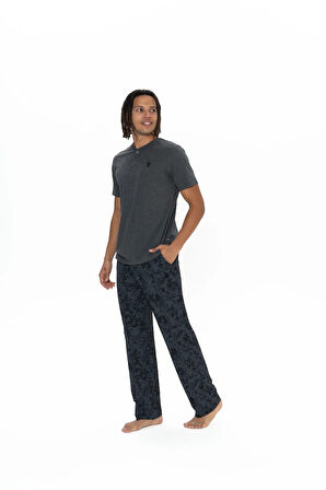 U.S. Polo Assn. Erkek 3'lü Düğmeli Pijama Takımı