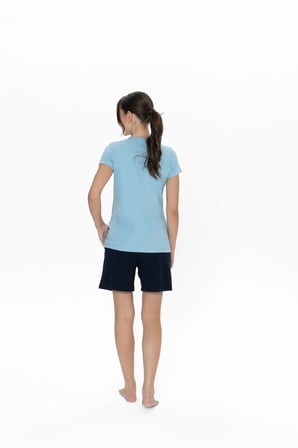 U.S. Polo Assn. Kadın Yuvarlak Yaka Renkli Pijama Şort Takım