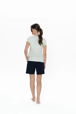 U.S. Polo Assn. Kadın Yuvarlak Yaka Renkli Pijama Şort Takım