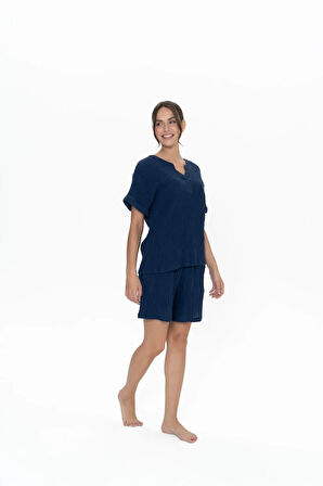 U.S. Polo Assn. Kadın %100 Pamuk Yazlık Kısa Kollu Pijama Şort Takım