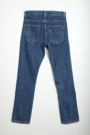 Erkek Regular Fit Normal Kesim %100 Pamuk Koyu Mavi Jean Pantolon