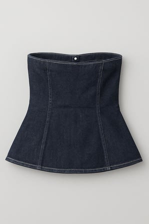 Blue White Kadın Denim Büstiyer