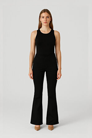 Kadın Skinny Fit Siyah Esnek Pantolon