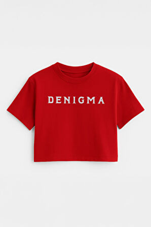 Kadın Bisiklet Yaka Kısa Kollu Crop T-Shirt