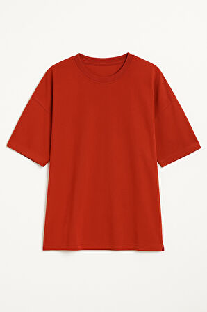 Erkek Bisiklet Yaka Oversize %100 Pamuk T-Shirt