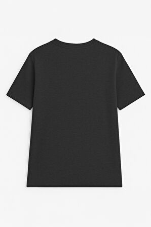 Erkek Bisiklet Yaka Basic Düz Kısa Kollu Gri T-shirt