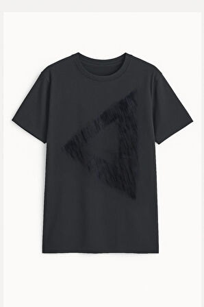 Erkek Rahat Kesim Bisiklet Yaka Baskılı Beyaz T-shirt