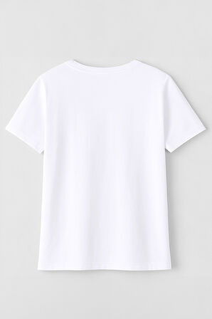 Kadın Bisiklet Yaka %100 Pamuk Fethiye Baskılı Kısa Kollu T-Shirt