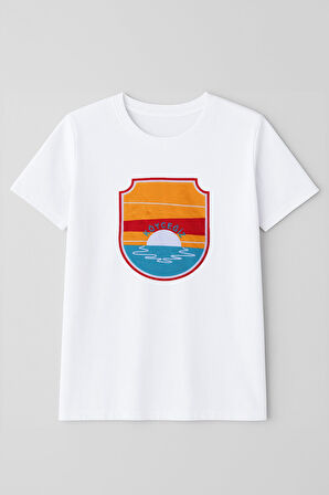 Erkek Bisiklet Yaka %100 Pamuk Köyceğiz Baskılı Kısa Kollu T-shirt