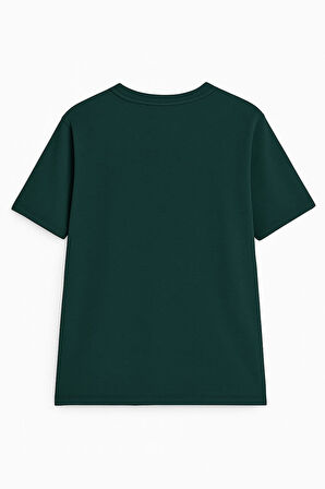 Erkek Rahat Kesim Bisiklet Yaka Baskı Detay T-shirt