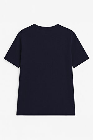 Erkek %100 Pamuk Bisiklet Yaka Yazı Baskılı T-shirt