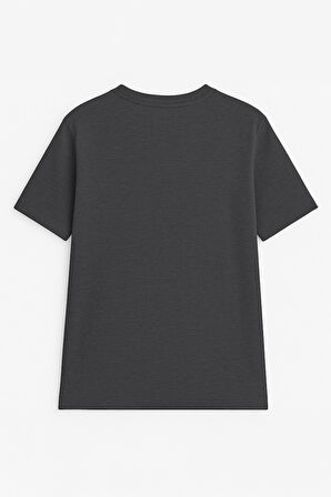 Erkek %100 Pamuk Bisiklet Yaka Yazı Baskılı T-shirt