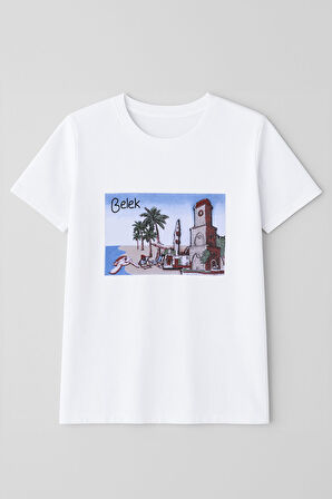 Erkek Bisiklet Yaka %100 Pamuk Belek Baskılı Kısa Kollu T-shirt