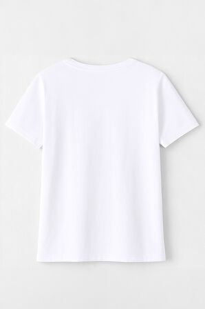 Erkek Bisiklet Yaka %100 Pamuk Çeşme Baskılı Kısa Kollu T-shirt