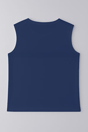 Erkek Gemi Baskılı %100 Pamuk Kolsuz T-shirt